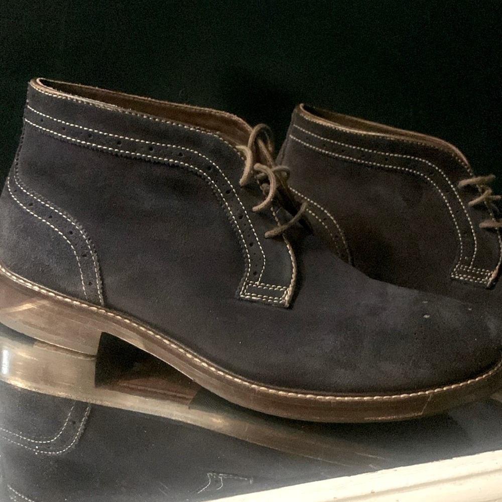 Blue suede Johnson & Murphy boots